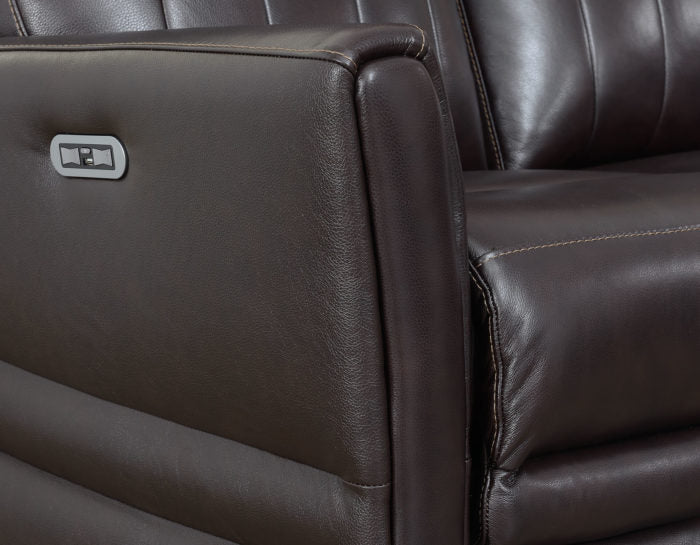 Coachella Dual-Power Leather Recliner, Brown