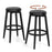 360° Swivel Upholstered Rubberwood Frame Bar Stool Set of 2 with Footrest