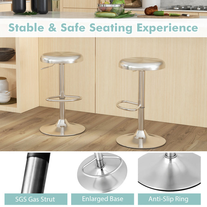 Modern Swivel Adjustable Height Bar Stool with Footrest