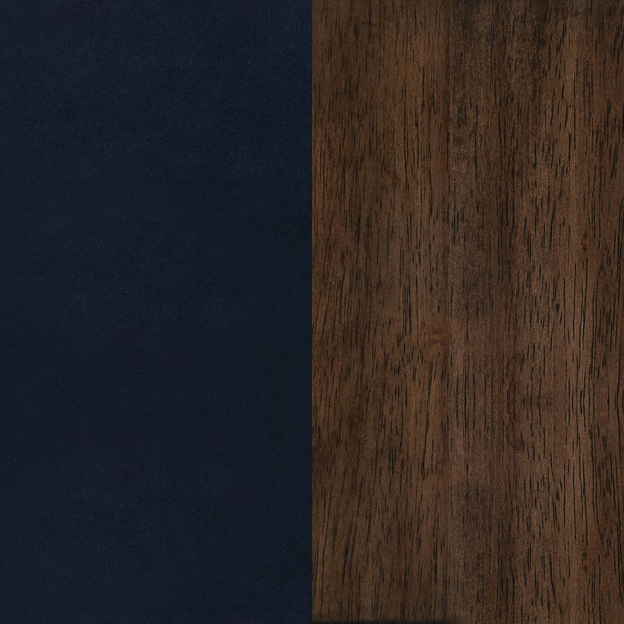 Cheryl Wooden Arms Accent Chair Dark Blue And Walnut