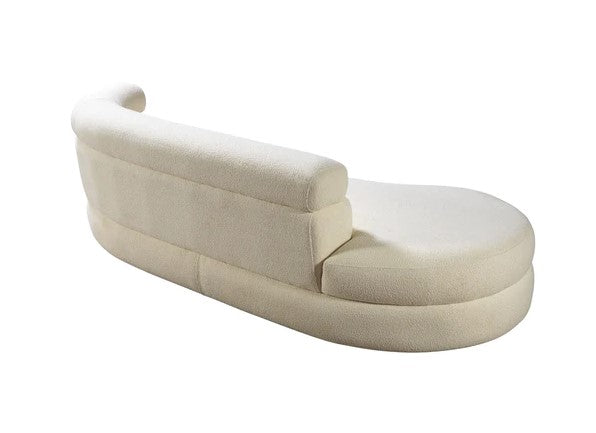 Larissa Ivory Boucle Chaise Lounge