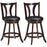 24/29.5 Inch Set of 2 Swivel Bar Stools Bar Height Chairs with Rubber Wood Legs