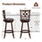 360° Swivel Bar Chairs with Leather Cushioned Seat and Rubber Wood Frame