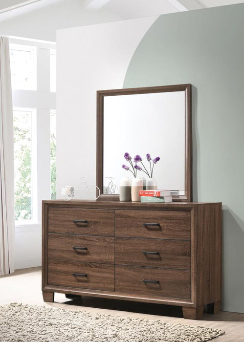 Brandon 6-drawer Dresser Medium Warm Brown