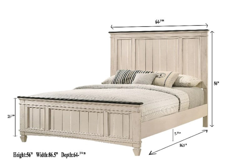 Sawyer Cream/Brown Panel Bed