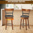 25.5 Inch/30.5 Inch 360-Degree Bar Swivel Stools with Leather Padded