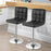 Set of 2 Square Swivel Adjustable Bar Stools with Back and Footrest