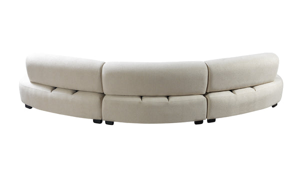 Olivia Ivory Boucle 3-Piece Curved Sectional