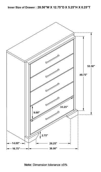 Baker 5-drawer Chest Brown and Light Taupe