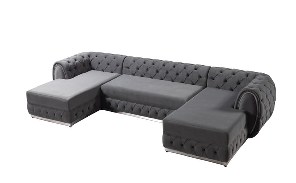 Jessie Velvet Double Chaise Sectional