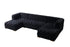 Neva Black Velvet Double Chaise Sectional