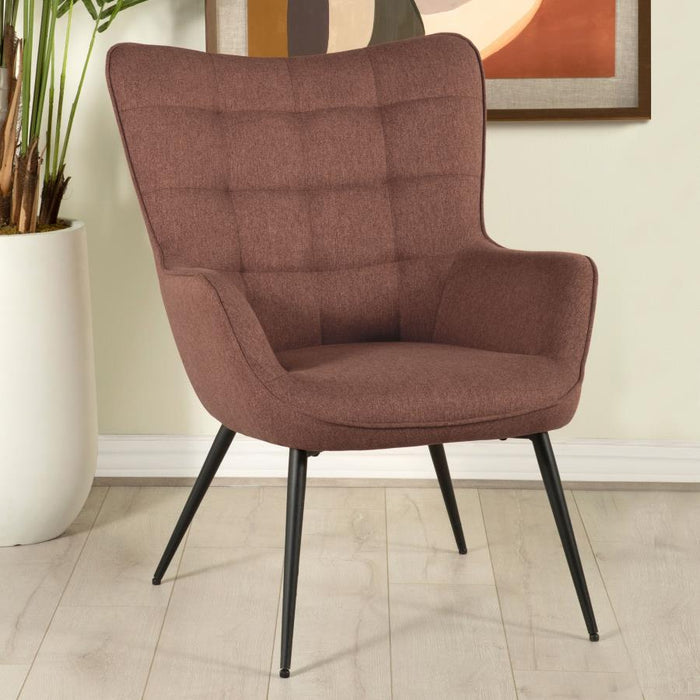 Isla Upholstered Flared Arms Accent Chair With Grid Tufted