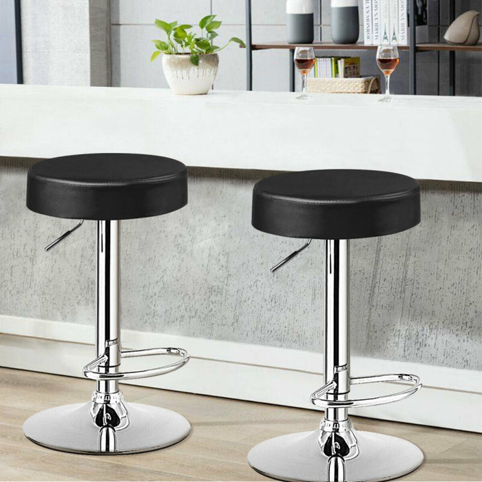 Set of 2 Adjustable Swivel Round Bar Stool  Pub Chairs