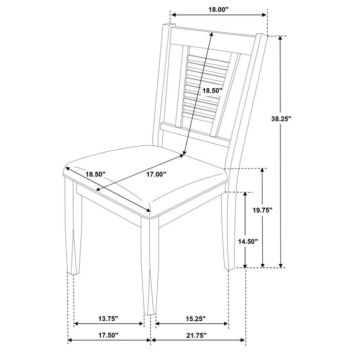 Appleton Ladder Back Dining Side Chair White and Brown (Set of 2)