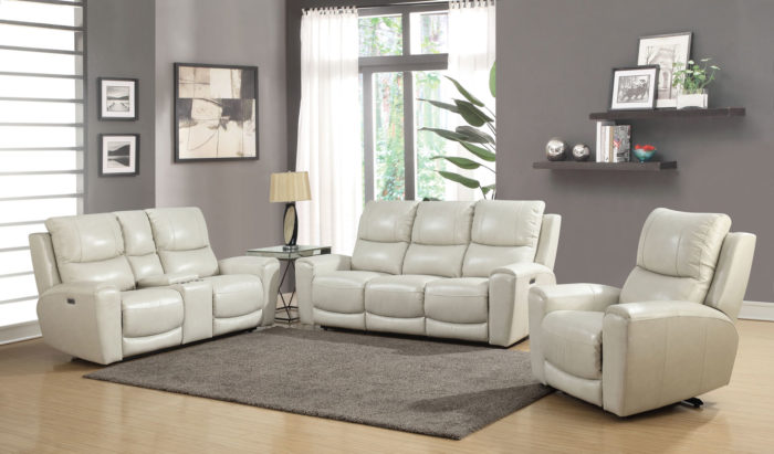 Laurel Leather Dual-Power Reclining Sofa