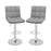 Set of 2 Square Swivel Adjustable Bar Stools with Back and Footrest