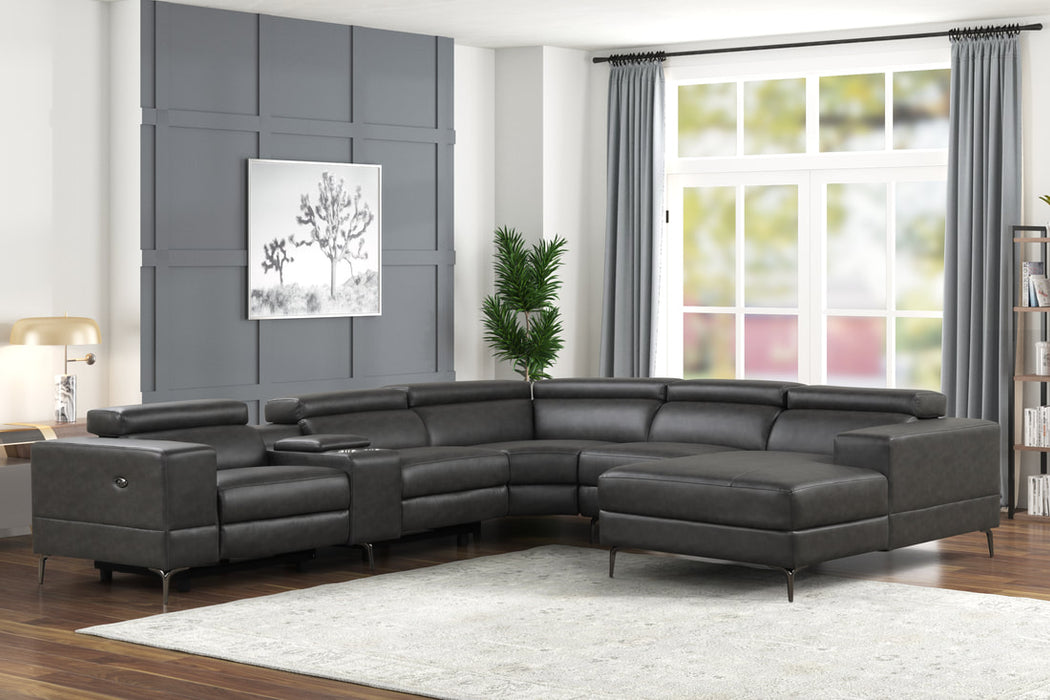 MILANO PEARL - 6PC Power Reclining Sectional