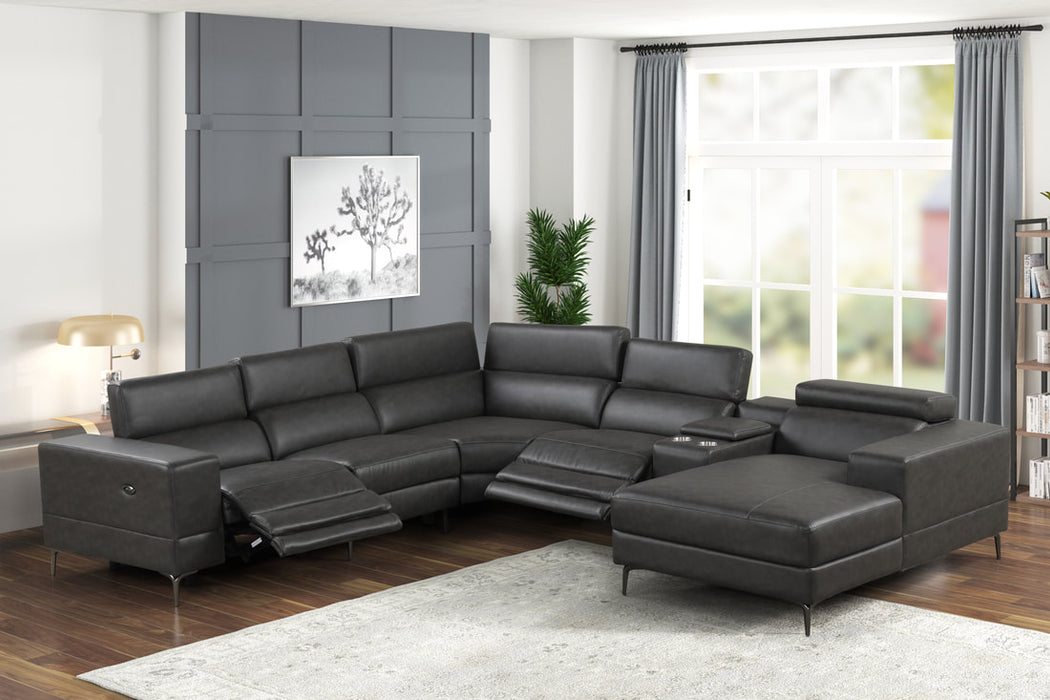 MILANO PEARL - 6PC Power Reclining Sectional