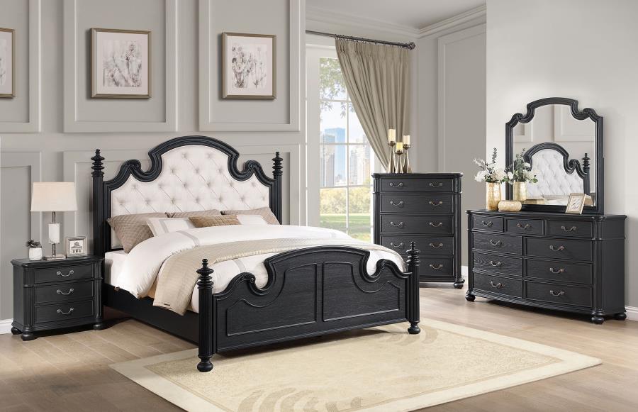 Celina 3-drawer Nightstand Bedside Table Black