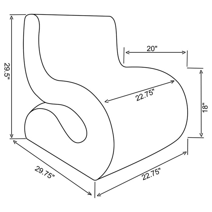 Ronea Boucle Upholstered Armless Curved Chair Charcoal