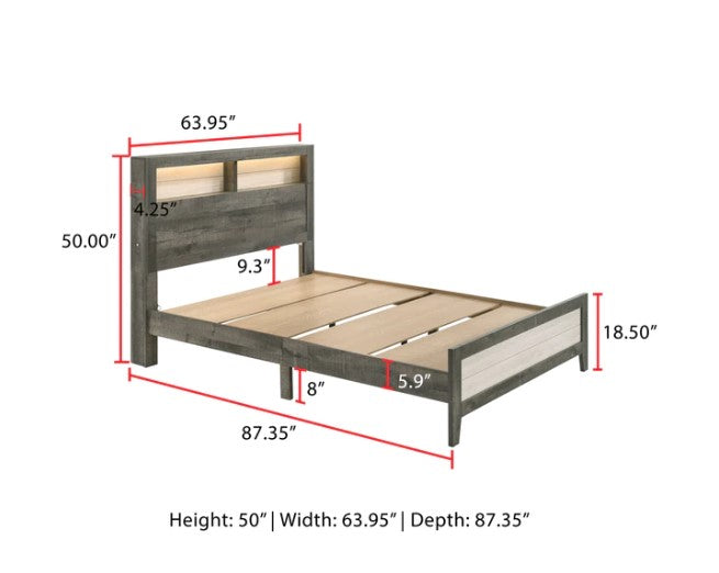 Rhett Brown/Cream LED Platform 5 pc Bedroom Set