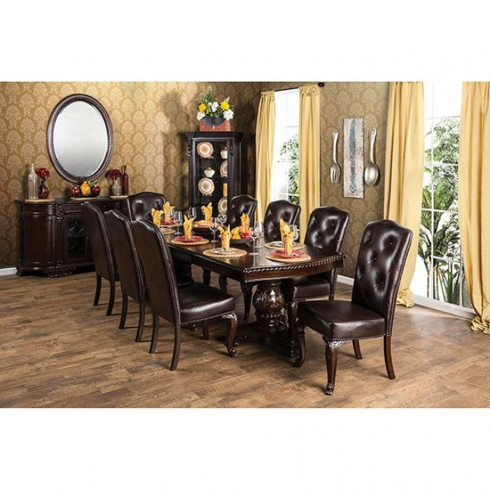 BELLAGIO LEATHER 9 PIECE DINING SET