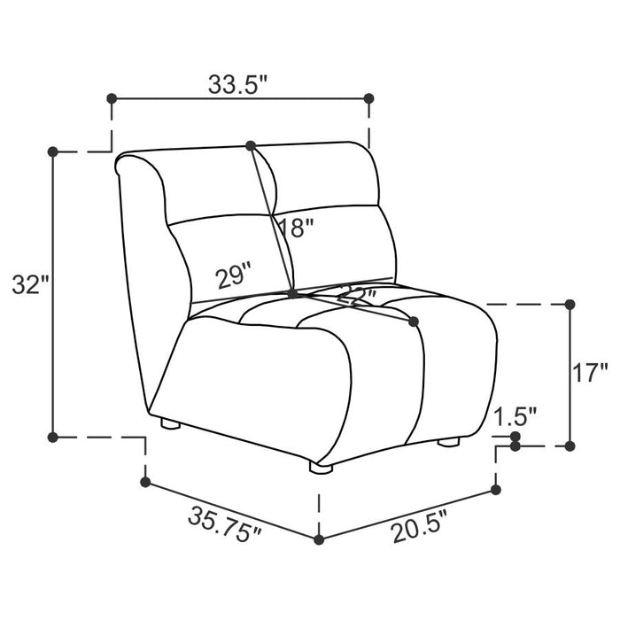 Charlotte 5-Piece Upholstered Curved Modular Sectional Sofa Ivory