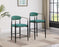 Tina Metal Counter Height Bar Stool with Upholstered Back and Seat