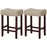 Set of 2 24 Inch Bar Stool with Curved Seat Cushions