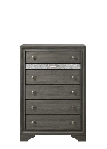 Regata Gray/Silver Storage Platform Bedroom Set