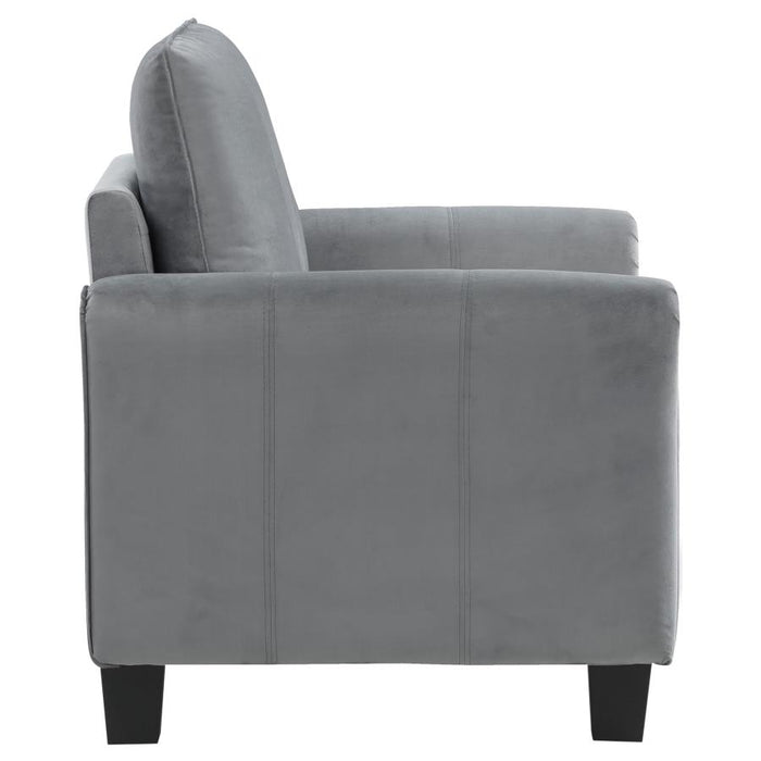 Davis 3-Piece Upholstered Rolled Arm Sofa Grey