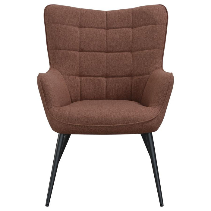 Isla Upholstered Flared Arms Accent Chair With Grid Tufted