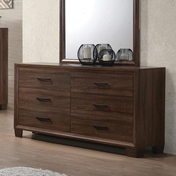 Brandon 6-drawer Dresser Medium Warm Brown