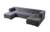 Neva Gray Velvet Double Chaise Sectional