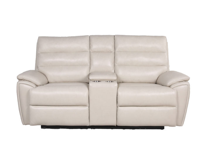 Duval Dual Power Reclining Console Loveseat, Ivory