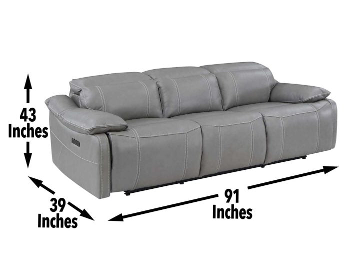 Alpine Dual-Power Leather Reclining Sofa