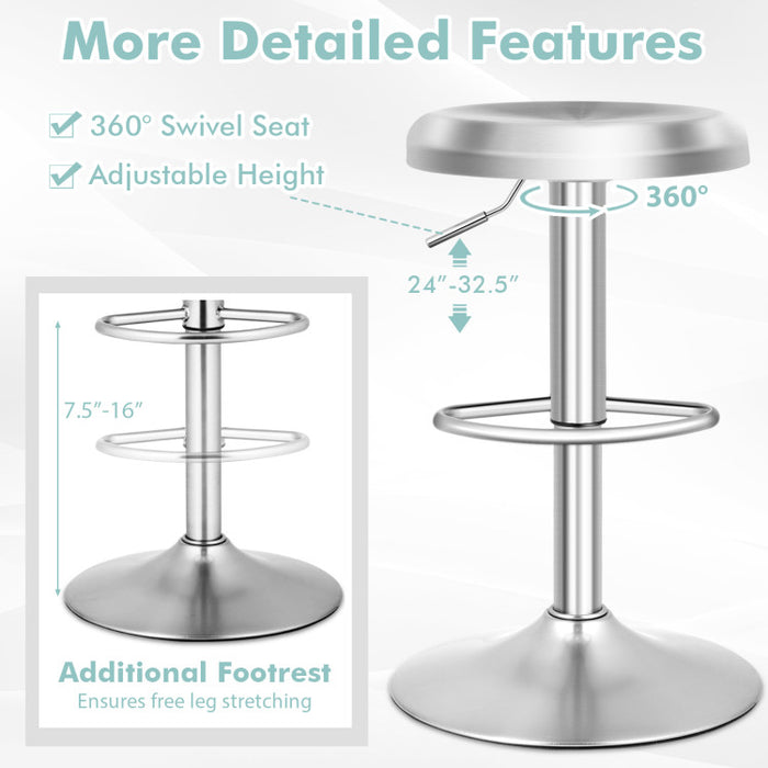 Modern Swivel Adjustable Height Bar Stool with Footrest