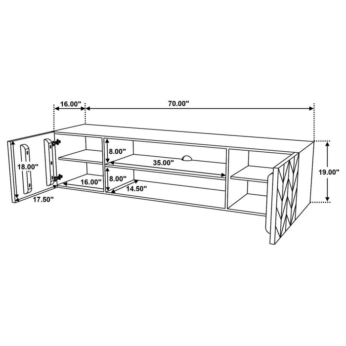 Keese 2-door Wood 70" TV Stand Media Console Mango Brown