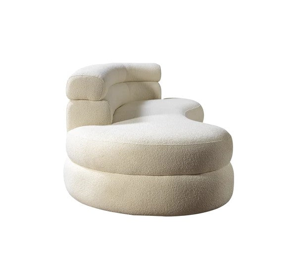 Larissa Ivory Boucle Chaise Lounge