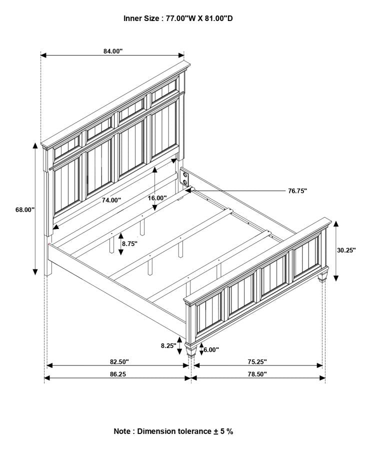 Avenue Panel Bed Grey