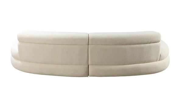 Larissa Ivory Boucle Curved Sectional