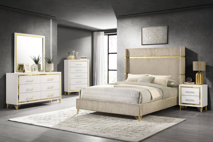 Lucia 6-Drawer Bedroom Dresser With Mirror White