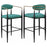 Tina Metal Pub Height Bar Stool with Upholstered Back and Seat set of 2