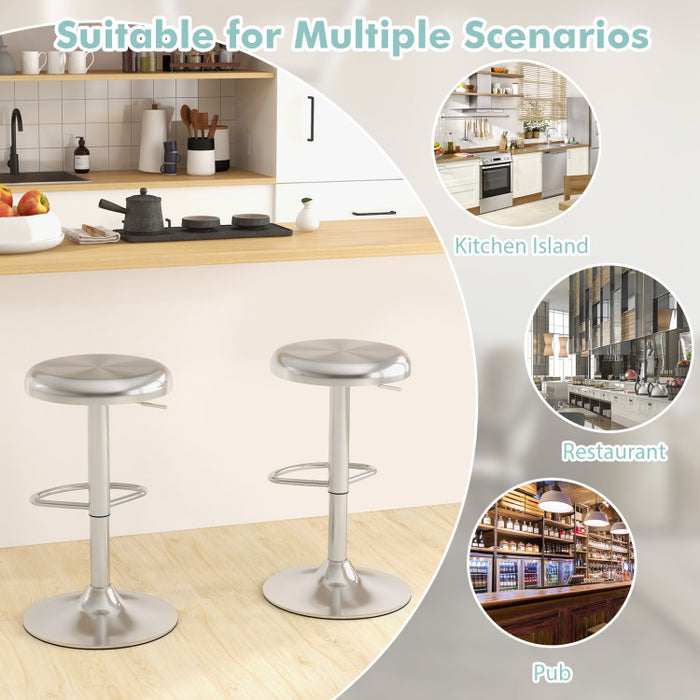 Modern Swivel Adjustable Height Bar Stool with Footrest