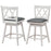 2 Pieces 25 Inch Swivel Counter Height Barstool Set with Rubber Wood Legs