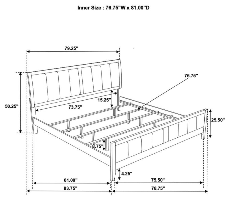 Carlton Bedroom Set with Upholstered Headboard Cappuccino