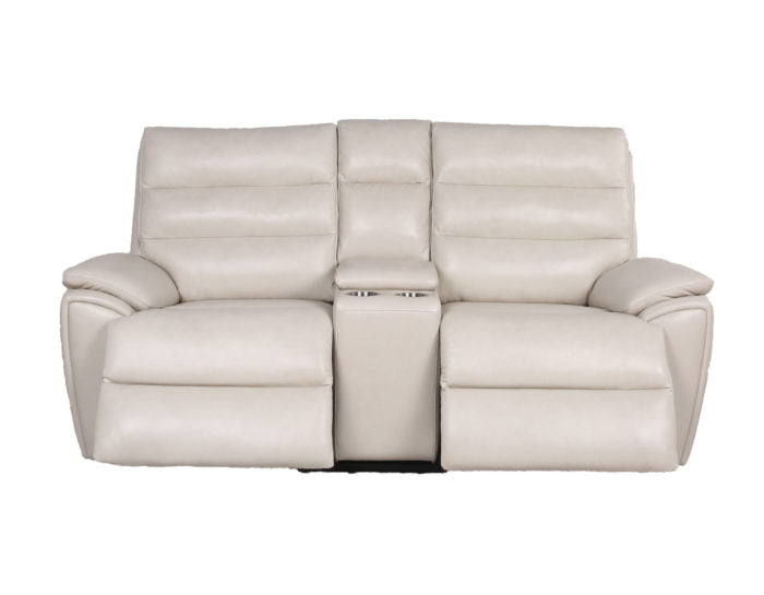 Duval Dual Power Reclining Console Loveseat, Ivory