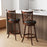 360° Swivel Upholstered Barstools Set of 2 with Back and Footrest