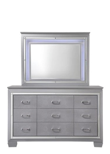 Lillian Silver Bedroom Dresser Mirror