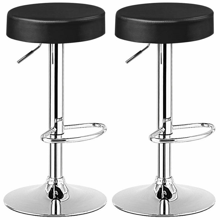 Set of 2 Adjustable Swivel Round Bar Stool  Pub Chairs